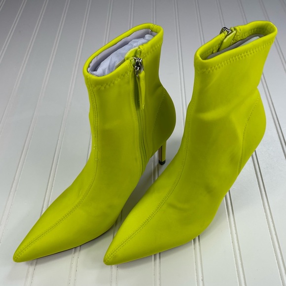 Zara Womens High Heeled Ankle Boots Fabric Yellow EU 37. US 6.5 1144/810 - Picture 5 of 13